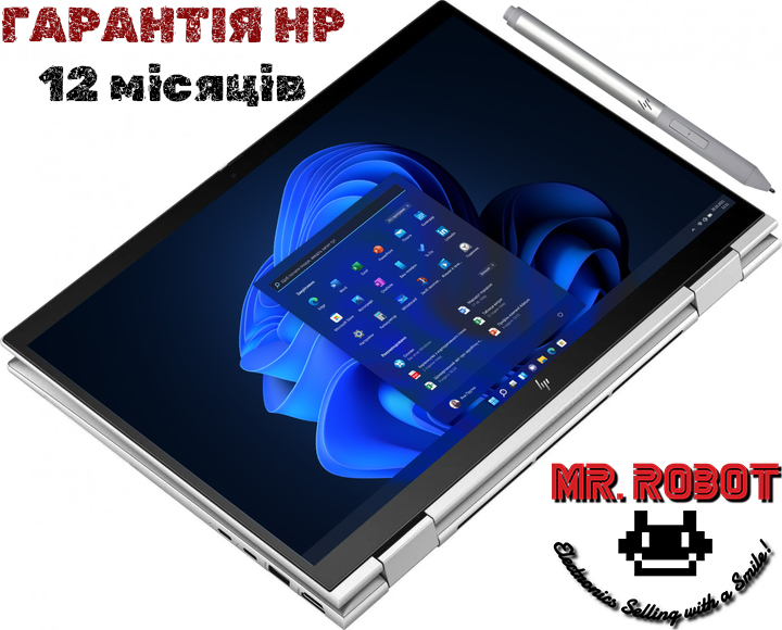 НОВИЙ HP EliteBook x360 830 G10|i5-1335U 12 ядер по 4.6GHz|IrisXe|16ddr5/256nvme|IRкам|стилус