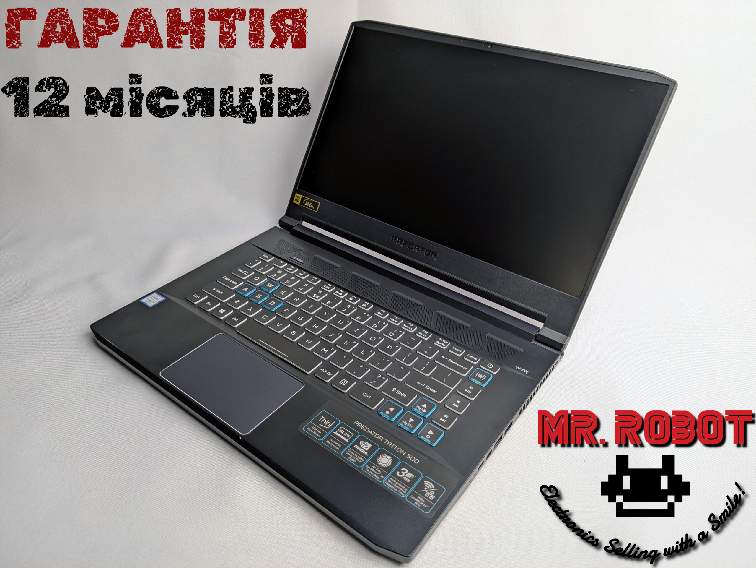 Acer Predator Triton 500|RTX2060-6GB|i7-9750H 12ядр-4.5GHz|16-64ram/512-2000nvme|IPS 144Hz 3ms|АКБ=90%