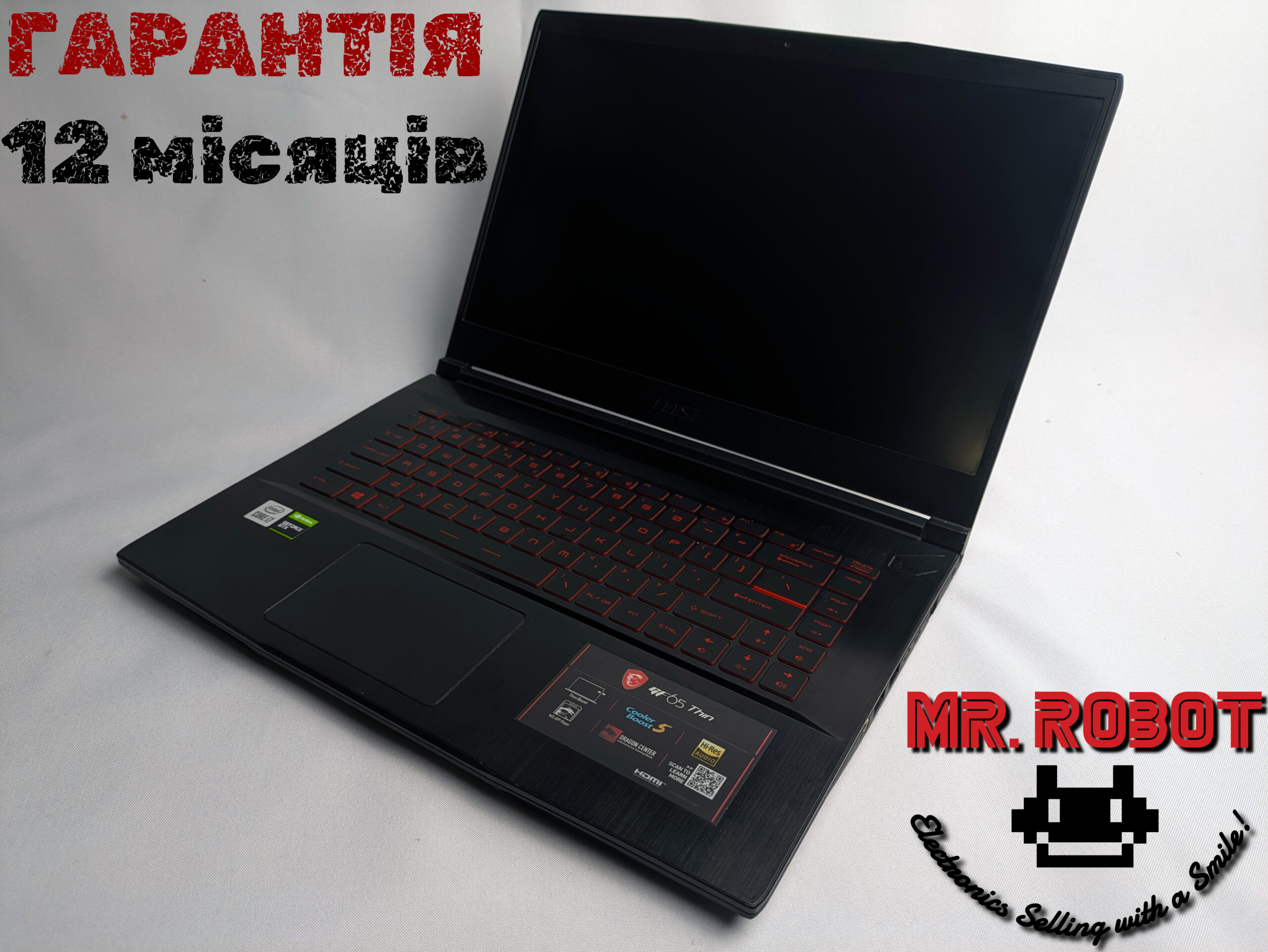 MSI GF65 Thin|GTX1660ti-6GB|i7-10750H 12ядер-5GHz|16-64/512-8TB|АКБ95%|144Hz